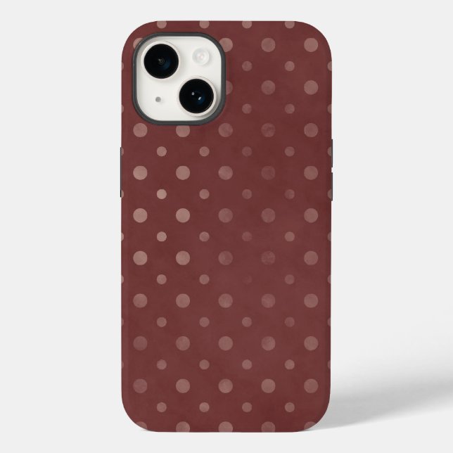 Burgundy Polka Dots Phone Case (Rückseite)