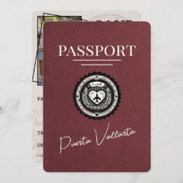 Burgundy Puerta Vallarta Passport Save The Date