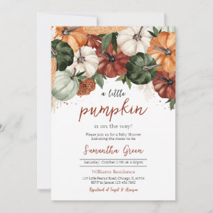 Burgundy Pumpkin Baby Shower Einladung