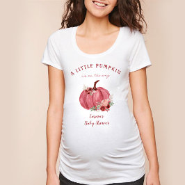 Burgundy Pumpkin Fall Baby Duschname T - Shirt