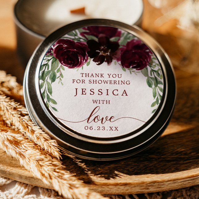 Burgundy Pumpkin Fall Dusche Gefallen Sticker (Von Creator hochgeladen)