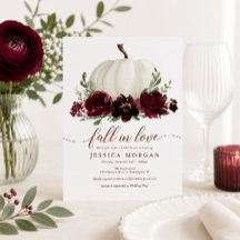 Burgundy Pumpkin Fall Liebe Brautparty einladen