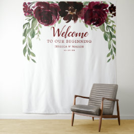 Burgundy Pumpkin Wedding Backdrop Foto Booth Wandteppich