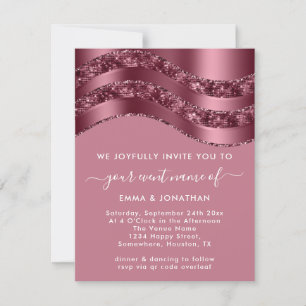 Burgundy QR Code Rose Wedding Bridal Pinky