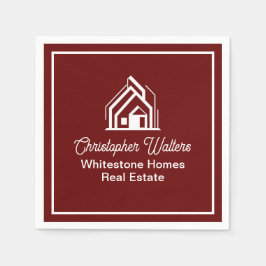 Burgundy Real Estate Company Custom Realtor Serviette