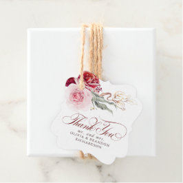 Burgundy Red Blume Elegant Boho Vielen Dank Geschenkanhänger