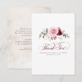 Burgundy Red Blume Elegant Little Vielen Dank Dankeskarte