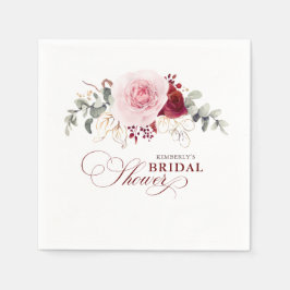 Burgundy Red Blume Elegante Boho Jedes Party Serviette