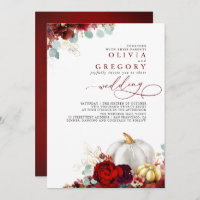 Burgundy Red Blume Gold Pumpkins Hochzeit im Herbs