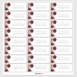 Burgundy Red Blume Guest Name Labels