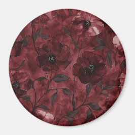 Burgundy Red Blume Magnet