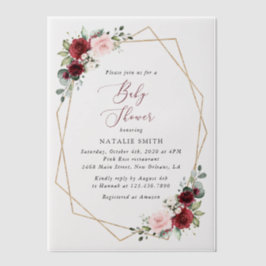 Burgundy Red Blume, Rosa Blume, Babydusche