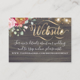 Burgundy Red Blume Rustikale Hochzeit im Herbst We Visitenkarte