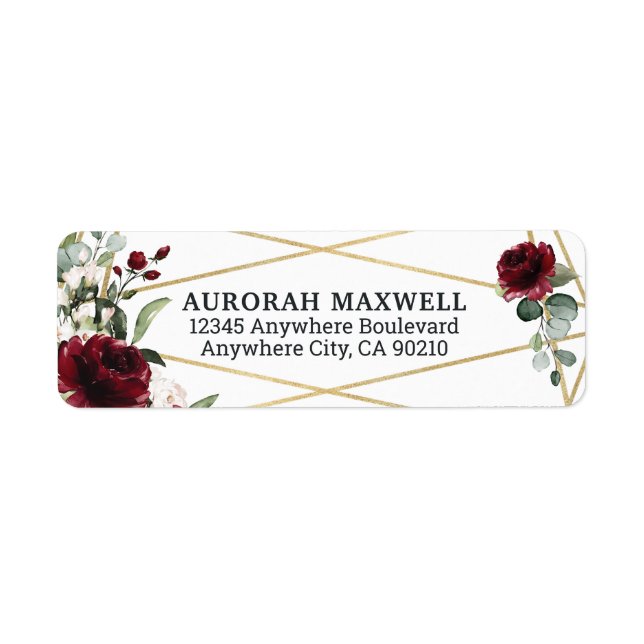 Burgundy Red Blush Gold Geometric Greenerity Weddi (Vorne)