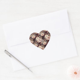Burgundy Red Blush Herz-Aufkleber
