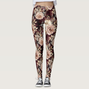 Burgundy Red Blush Leggings