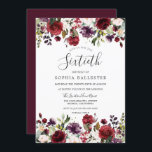 Burgundy Red Boho 60. Sechzigste Geburtstagspartei Einladung<br><div class="desc">Burgund Red Boho 60. Sechzigste Geburtstagsparty Einladung Siehe Matching Kollektion in Nest und Nest Store</div>