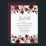 Burgundy Red Boho 60. Sechzigste Geburtstagspartei Einladung<br><div class="desc">Burgund Red Boho 60. Sechzigste Geburtstagsparty Einladung Siehe Matching Kollektion in Nest und Nest Store</div>