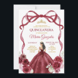 Burgundy Red Bow Princess Gold Crown Quinceañera Einladung<br><div class="desc">EDITABLE Burgundy Red Bow Princess Gold Crown Quinceañera Einladung Elegant Burgundy Rote Floral Prinzessinnen Kostüme Quinceañera Girl Birthday Einladen Gold Crown Mis Quince Anos,  15. Geburtstagsparty</div>