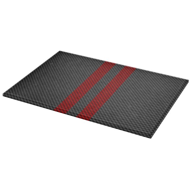 Burgundy Red Carbon Fibre Style Streifen Schneidebrett (Ecke)