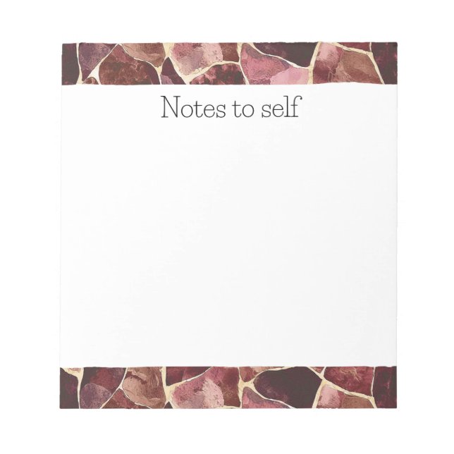 Burgundy Red Chic Abstrakt Notizblock (Vorderseite)