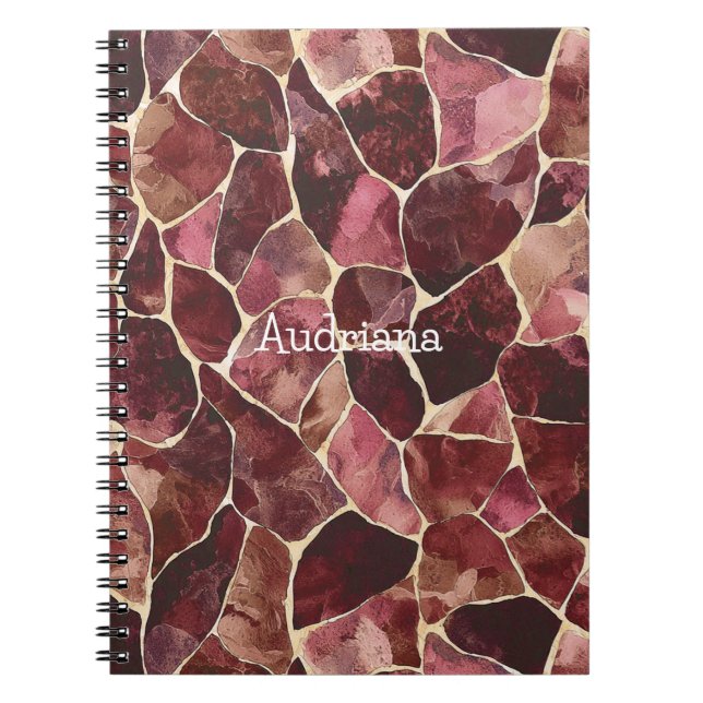 Burgundy Red Chic Abstrakt Notizblock (Vorderseite)
