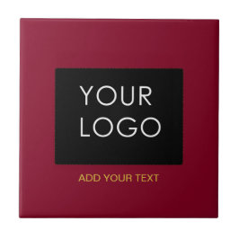 Burgundy Red Customizable Business Add Your Logo Fliese