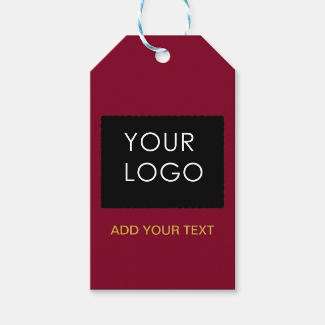 Burgundy Red Customizable Business Add Your Logo Geschenkanhänger (Vorderseite)