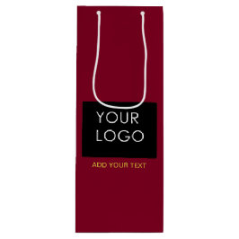 Burgundy Red Customizable Business Add Your Logo Geschenktüte Für Weinflaschen