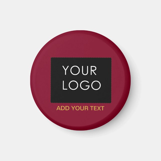 Burgundy Red Customizable Business Add Your Logo Magnet (Vorne)