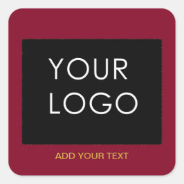 Burgundy Red Customizable Business Add Your Logo Quadratischer Aufkleber