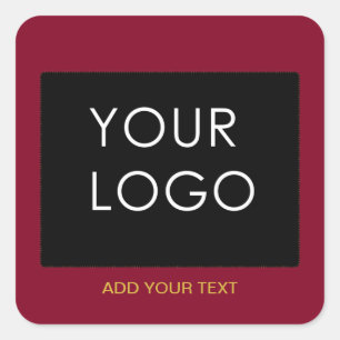 Burgundy Red Customizable Business Add Your Logo Quadratischer Aufkleber