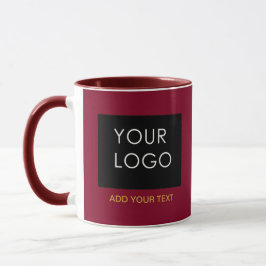 Burgundy Red Customizable Business Add Your Logo Tasse