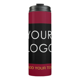 Burgundy Red Customizable Business Add Your Logo Thermosbecher