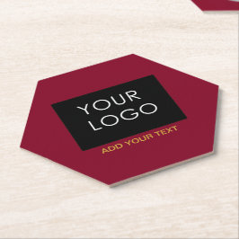 Burgundy Red Customizable Business Add Your Logo Untersetzer