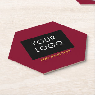 Burgundy Red Customizable Business Add Your Logo Untersetzer