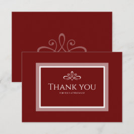 Burgundy Red danke Karte