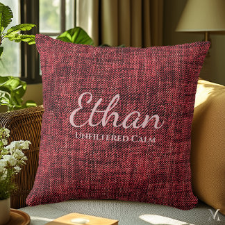 Burgundy Red Denim Texture | Benutzerdefinierte Ru Kissen