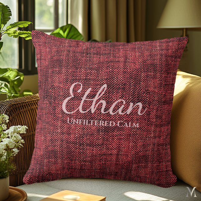 Burgundy Red Denim Texture | Benutzerdefinierte Ru Kissen (Von Creator hochgeladen)