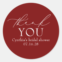 Burgundy Red Elegant Script Modern Thank You 