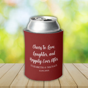 Burgundy Red Elegant Wedding Cheers to Liebe Dosenkühler
