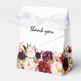 Burgundy Red Floral Rustic Boho Wedding Geschenkschachtel