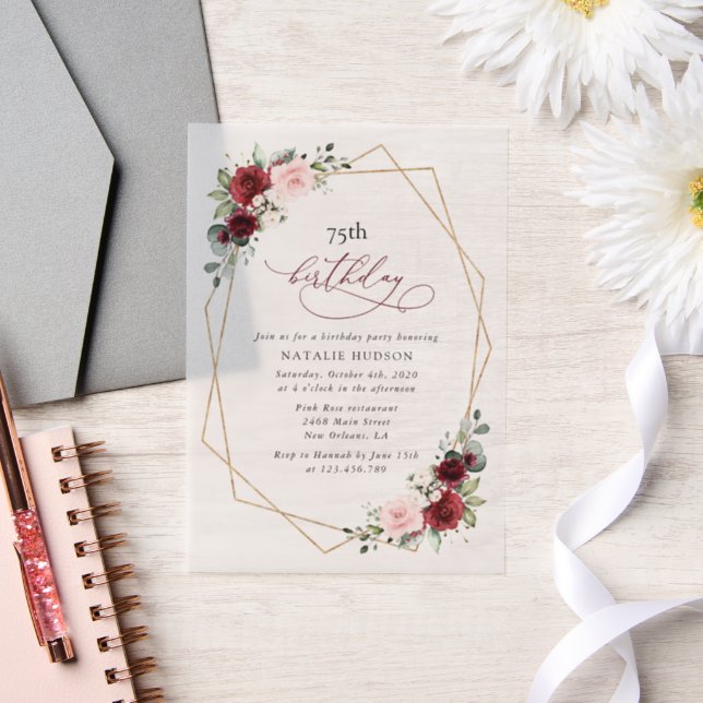 Burgundy Red Flowers, Pink Flowers, Birthday (Hochzeit)