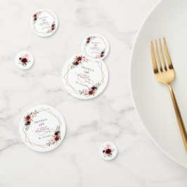 Burgundy Red Flowers, Pink Flowers, Birthday Konfetti