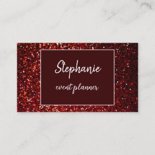 Burgundy Red Glitzer White Beruflich Luxe Visitenkarte