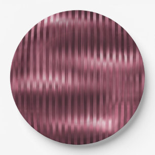 Burgundy Red Glitzy Stripes Pappteller