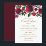 Burgundy Red Gold Floral 16 . Geburtstag Geburtsta Einladung<br><div class="desc">Mehr elegante 16 . Geburtstag Geburtstagseinladungen im Kleinen Bayleigh Store!</div>