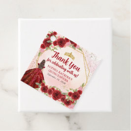 Burgundy Red Gold Floral Princess Crown Vielen Dan Geschenkanhänger