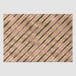 Burgundy Red Gold Glitzer Streifen Seidenpapier