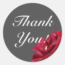 Burgundy Red Gray Floral Vielen Dank für Ihr Runds Runder Aufkleber